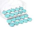 LE SKY 20 Pcs natural stone pendants heart shape healing stone charms for jewelry making - color: blue turquoise