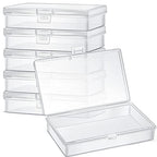 Jetec 6 Pieces Mini Plastic Clear Beads Storage Containers Box for Collecting Small Items, Beads, Jewelry, Business Cards, Game Pieces, Crafts (5.2 x 3 x 1.2 Inch) - size: 5.2 x 3 x 1.2 Inch