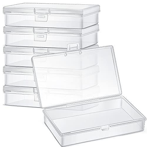 Jetec 6 Pieces Mini Plastic Clear Beads Storage Containers Box for Collecting Small Items, Beads, Jewelry, Business Cards, Game Pieces, Crafts (5.2 x 3 x 1.2 Inch) - size: 5.2 x 3 x 1.2 Inch