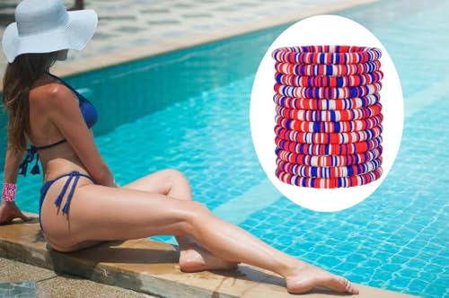 12pcs Friendship Bracelets Beaded Bracelets Heishi Bracelet Cute Bracelets Stack Vinyl Clay Disc Bead Surfer Stretch Summer Beach Bracelets For Women Preppy Bracelets - color: B-color 6