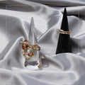 2PCS Cone Shape Acrylic Jewelry Ring Display Holder - Clear and Black Finger Stand Support, Decorative Stands for Wedding Rings