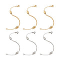 Pandahall 6Pcs Stainless Steel Chain Extenders Thin Snake Chains Adjustable Necklace Extender Chains with Lobster Clasps for Bracelet Necklace Jewelry Making, 3.93-6.30 inch