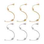 Pandahall 6Pcs Stainless Steel Chain Extenders Thin Snake Chains Adjustable Necklace Extender Chains with Lobster Clasps for Bracelet Necklace Jewelry Making, 3.93-6.30 inch