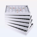 Oirlv Velvet Jewelry Organizer Trays Stackable Showcase Jewelry Display Storage Tray (15 Grids Earrings) - size: 15 Grids Earrings Tray