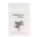 316 Stainless Steel Hole Size 5mm Magnetic Clasp Magnetic Closure Cylinder Shell for Leather Bracelet and Cord 5 Sets - size: Inner Hole Size:5mm