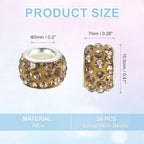 uxcell 50Pcs European Large Hole Beads, Rhinestone Craft Bead Crystal Charm Spacer Beads for Pens Bracelet Making Necklace DIY Craft, Crystal Yellow - color: Crystal Yellow
