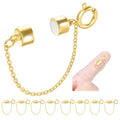 MKCYD 8Pcs Magnetic Bracelet Clasps and Closures with Safety Chain Never Fall Gold Bracelet Extender Converter Magnetic Clasps for Women - color: 8Pcs Gold