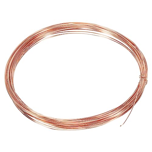 PATIKIL 32.8 Feet Solid Bare Copper Wire, 23 Gauge 99.9% Pure Copper Wire 0.6mm Soft Beading Wire Metal Plant Stem Ties for Jewelry Craft (10m) - size: 0.6mmx10m