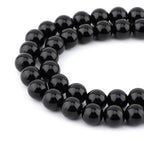 Bymitel 90 pcs Natural Genuine Real Round Loose Stone Beads Gemstone Spacers for Charm DIY Jewelry Making 15.5" per Strand 4mm (Black Onyx, 4mm) - color: Black Onyx, size: 4mm