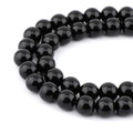Bymitel 90 pcs Natural Genuine Real Round Loose Stone Beads Gemstone Spacers for Charm DIY Jewelry Making 15.5" per Strand 4mm (Black Onyx, 4mm) - color: Black Onyx, size: 4mm