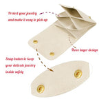 3pcs Small Jewelry Bags Butto Pouches Organizer Cases Gift Bags for Jewelry, 3"x3", Beige - color: Beige