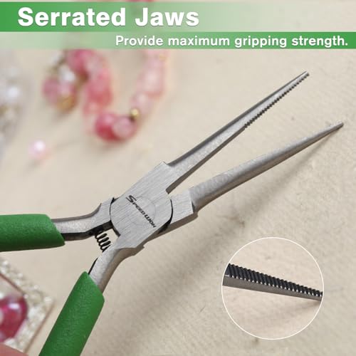 SPEEDWOX Mini Needle Nose Pliers Thin Serrated Jaw 4-1/2 Inches Small Long Nose Pliers Micro Precision Wire Looping Fine Chain Nose Plier Professional Jewelry Making Tool Beading Hobby Craft Supplies - style: Tapered Nose Pliers