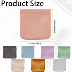 CANIPHA 8pcs Lambskin Pocket Cosmetic Bag, Waterproof Portable Small Makeup Bag No Zipper Self-closing Pouch for Women Mini Travel Storage Cosmetics Headphones Jewelry - color: 8pcs