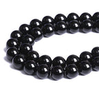 4mm 93pcs Natural Black Agates Onyx Stone Beads Smooth Round Loose Spacer Beads for Jewelry Making DIY Bracelets 15" (Black Agate, 4mm) - color: Black Agate, size: 4mm