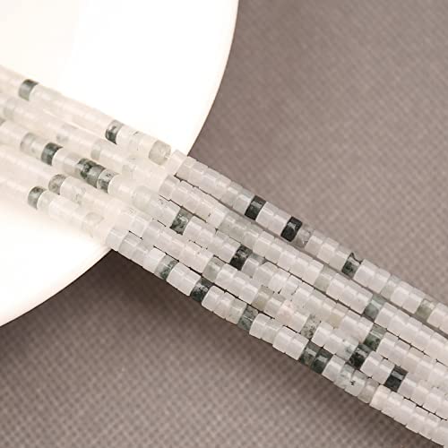 150PCs Natural Iceberg Jade Spacer Beads, Loose Semi Precious Flat Round Gemstone Heishi Disc Stone Beads for Beading Jewelry Making 4mm*2mm 38cm - color: Iceberg Jade, size: 4MM*2MM