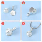Psyqtsuary 100 pcs Bails for Jewelry Making Silver on Flat Pad Bails Round Pendants Charms Connector Hanger Glue On Pendant Bail Jewelry Bail - color: silver