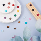 Crafans 50Pcs 12mm Round Jade Gemstone Cabochons Half Round Natural Jade Cabochons Dome No Hole Healing Power Stone Flat Back Chakra Crystal Beads for Jewelry Making(Sea Green) - color: Jade-Sea Green, size: 12mm