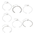 Pandahall 7Pcs Stainless Steel Chain Charms Bracelet 7 Styles Adjustable Slider Chain Bracelets Extender Chain with Lobster Clasp for DIY Bracelet Chain Jewelry Making
