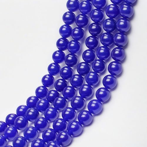 MJDCB Natural Stone Beads Sapphire Jade Round Loose Beads for Jewelry Making DIY Bracelet Necklace (6mm) - color: Sapphire Jade, size: 6mm