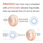 Clip Stopper Charms Sterling Silver Rondelle Spacer Bead Charm Stopper Charm for Pandora Charm Bracelets - color: Rose Gold-Plated ( 4 pcs)