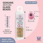 Miyuki Delica Seed Beads – Size 11/0 (1.6 mm), DB0501, 24K Gold Iris, 7.2 g, Approx. 1440 Beads, Made in Japan - color: DB0501 - 24K Gold Iris