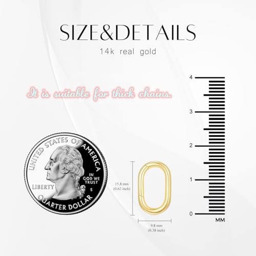 14K Gold Jewelry Clasp Necklace Extender Clasp Bracelet Extension Connector for DIY Necklace Bracelet Anklet Jewelry Making (Style 3) - size: Style 3-Yellow