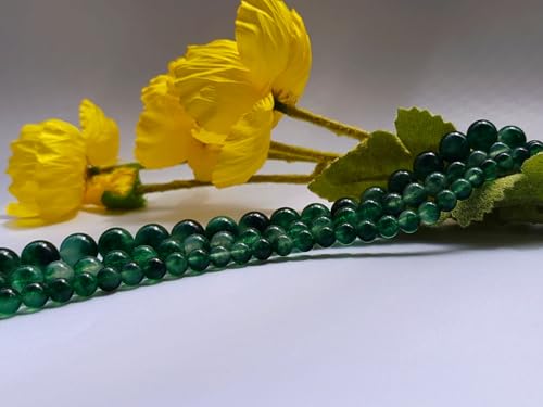 Stone Beads 6mm 140pcs Green Flower Jade Beads Round Loose Gemstones Beads for Bracelet Necklace Jewelry Making (6mm, 60626 Green Flower Jade) - color: Green Flower Jade Beads, size: 6mm