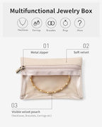 VLANDO Velvet Jewelry Pouch with Zipper - Clear Travel Jewelry Bag Organizer for Business Trips & Gifts - color: A.20 PCS