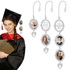 Custom Memorial Graduation Tassel Photo Charm with Angel Wings Personalized Memory Tassel for Grad Cap 2026 Memorial Gifts for Grad Graduation Hat Charm Decor