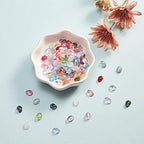 UR URLIFEHALL 100 Pcs Mixed Color Transparent Spray Painted Glass Oval Charms for Earring Bracelet Necklace Jewelry DIY Craft Making - color: 100pcs-8.5x6x4.5mm-mixed color oval glass charms