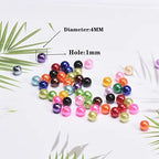 2000pcs Pearl Beads 4mm Round Loose Pearl Beads with Hole for DIY Bracelet Necklace Jewelry Making Supplies Handmade Craft (Mix Colors) - color: Mix Colors