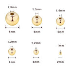 50pcs 14K Gold Round Beads,Durables Beads that Do Not Fade Easily,Seamless Spacer Beads,Brass Loose Beads,Gold Beads for Jewelry Making (8MM) - size: 8MM-50pcs