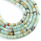 150pcs 2x4mm Natural Amazonite Tube Shape Beads Loose Flat Round Cylinder Flat Spacer Stone Beads for Bracelet Earrings Jewelry Making - color: Amazonite, size: 2x4mm Tube shape