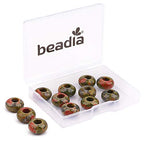 BEADIA Natural Unakite Rondelle Stone with Large Hole (5.5mm) Loose Semi Gemstone Beads for Jewelry Making 14mmx7.5mm 12pcs - color: Unakite, size: 14mm x 7.5mm