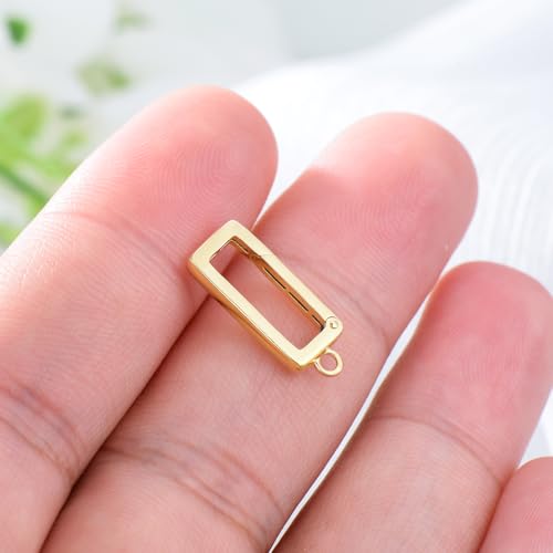 14K Gold Jewelry Clasp Necklace Extender Clasp Bracelet Extension Connector for DIY Necklace Bracelet Anklet Jewelry Making (Style 2) - size: Style 2-Yellow