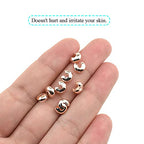 Crimp Bead Knot Covers 5mm Outer Dia Half Round Open Form a Ball Easy to Position Two Sides Keep Flush Close Neatly Evenly Stop Wire Wear No Irritate for Jewelry Craft Rose Gold 100pcs - size: Rose Gold 5mm 100Pcs