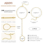 adoyi Gold Bracelets for Women, 14K Gold Plated Stackable Bracelet Stack Set Adjustable Charm Paperclip Chain Cuban Link Layered Waterproof Jewelry Sets Gifts for Womens - color: Gold Style D