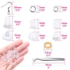 Anezus 1900 Pcs Earring Making Kit with Jewelry Hooks, Fish Hook Earrings, Backs, Jump Rings for Repair, Gifts