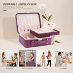 Travel Jewelry Case Organizer, Large Travel Jewelry Organizer, Travel Jewelry Box and Portable Travel Jewelry Case, Burgundy Red - color: Exquisite Wine Red