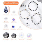 1000pcs Glass Beads for Jewelry Making Colorful Rainbow Craft Crystal Beads with Loose Beads Sparkly Beads for DIY Necklace Bracelet Earring(Black, Gold) - color: Black, Gold