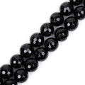 GEM-Inside Facted Black Agate Gemstone Loose Beads Round 20mm Crystal Energy Stone Power for Jewelry Making 15 Inches - color: Black Agate, size: 20mm