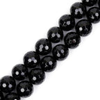 GEM-Inside Facted Black Agate Gemstone Loose Beads Round 20mm Crystal Energy Stone Power for Jewelry Making 15 Inches - color: Black Agate, size: 20mm