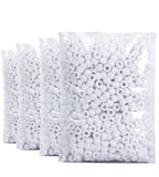 Praisebank 4000pcs White Barrel Plastic Pony Beads for Jewelry Making, Crafts, Hair Braids - color: White