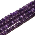 2x4mm 150pcs Natural Amethyst Rondelle Stone Beads Semi-Precious Disk Loose Gemstones Bead for DIY Jewelry Making - color: Amethyst