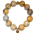 Zenkeeper 116 Pcs Crazy Lace Agate Beads for Jewelry Making - 6MM Natural Mexican Agate Loose Stone Gemstone Beads - color: Crazy Lace Agate, size: 6MM, 116-120pcs