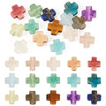 Beadthoven 15pcs Gemstone Cross Beads Mini Small Easter Cross Stone Spacers 8mm Healing Crystal Jesus Crucifix Faith Crosses for Jewelry Making Necklace Bracelet Easter Beads DIY Crafts Supplies - color: Mixed Crosses