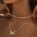 Dremmy Studios Dainty Gold Choker Necklace for Women 14K Gold Plated Coin Disc Figaro Layered Beaded Flat Mariner Sideways Cross Wishbone Link Clavicle Necklaces - style: 1.9mm Snake Chain