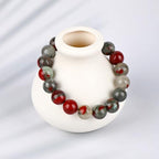 LPBeads Handmade Natural Gemstone Stretch Elastic Bracelet Healing Crystal Round Stone Beads Jewelry Gifts for Women Men - color: African Bloodstone, size: 10mm