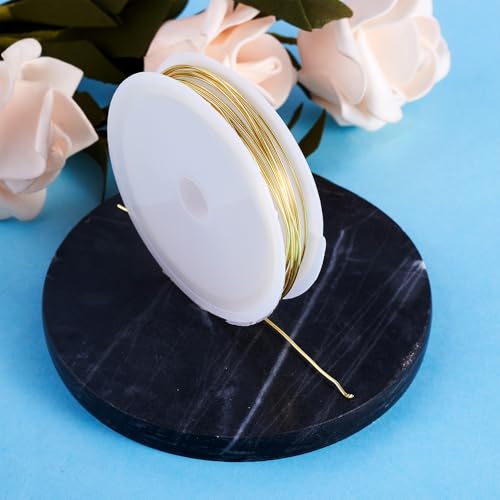1 Roll 16.4 Feet(5m) 22 Gauge Round Copper Jewelry Bendable Wire Long-Lasting Plated Jewelry Wire Soft Artistic Wires Copper Metal Beading for Jewelry Making Crafts,Light Gold - color: 22 Gauge,Light Gold