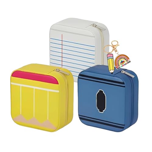Teacher Jewelry Box, Teacher Appreciation Gifts Mini Jewelry Travel Case, Necklace Earring Ring Display Holder, Birthday Retirement Graduation Thank You Leather Storage for Teachers (A6) - color: A6